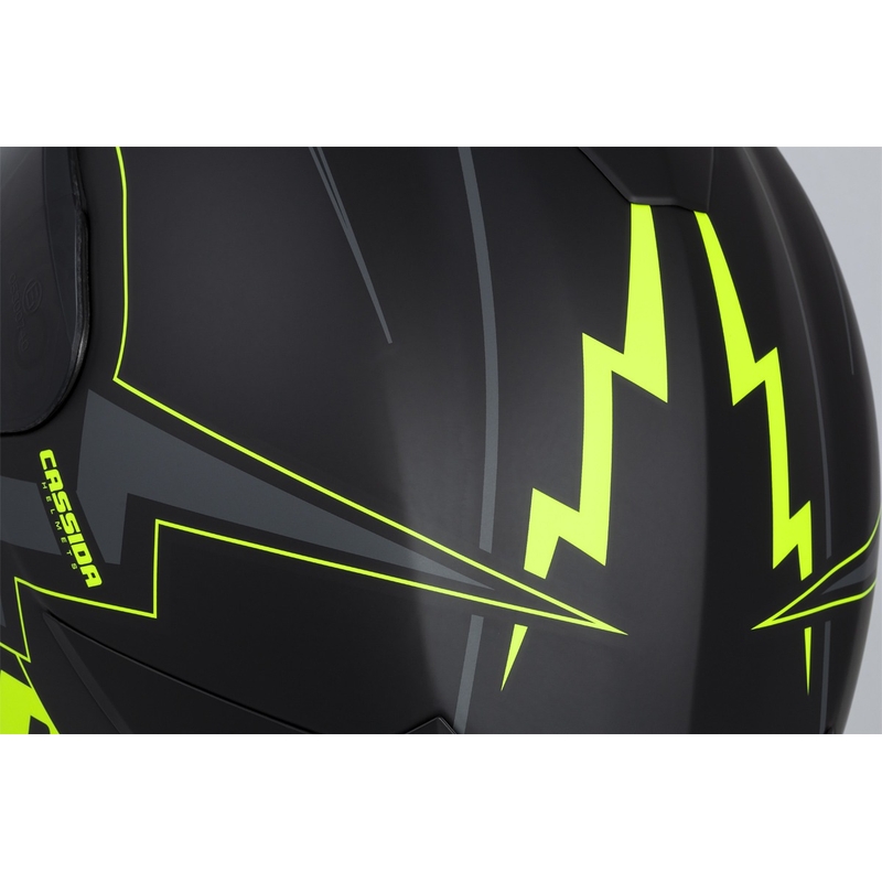 Integral moottoripyöräilykypärä Cassida Integral GT 2.1 Flash musta-fluo-kelta-harmaa
