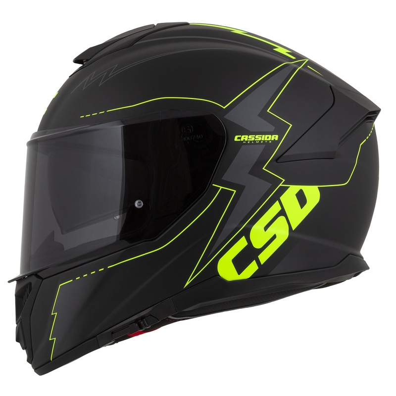 Integral moottoripyöräilykypärä Cassida Integral GT 2.1 Flash musta-fluo-kelta-harmaa
