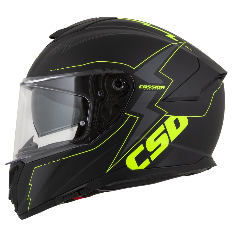 Integral moottoripyöräilykypärä Cassida Integral GT 2.1 Flash musta-fluo-kelta-harmaa