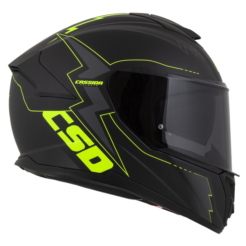 Integral moottoripyöräilykypärä Cassida Integral GT 2.1 Flash musta-fluo-kelta-harmaa