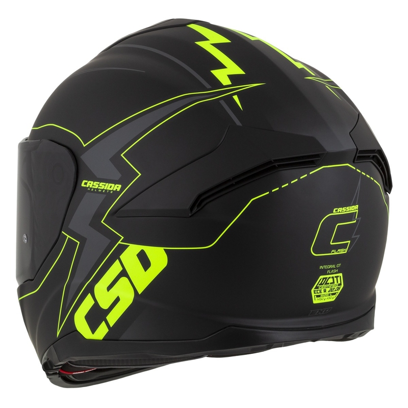 Integral moottoripyöräilykypärä Cassida Integral GT 2.1 Flash musta-fluo-kelta-harmaa