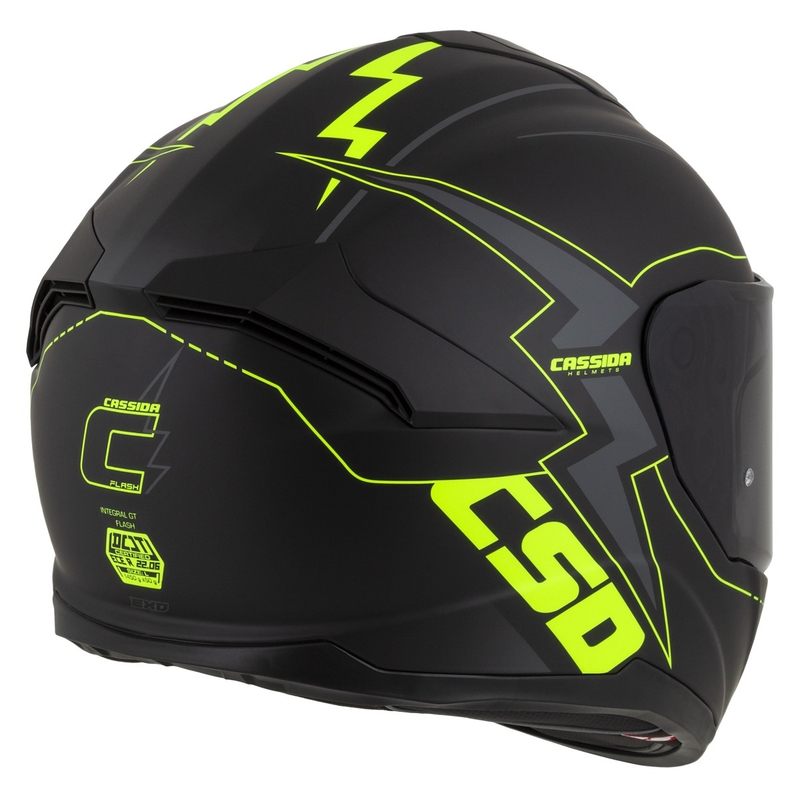 Integral moottoripyöräilykypärä Cassida Integral GT 2.1 Flash musta-fluo-kelta-harmaa