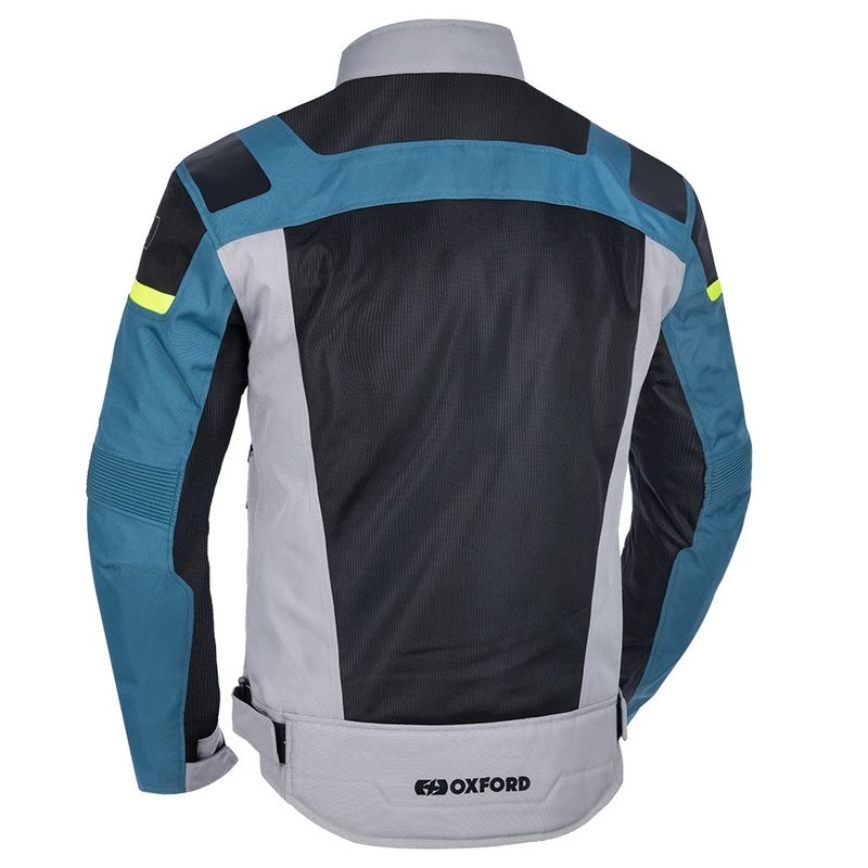 Oxford Dakar D2D Air hopea-sininen-fluo keltainen moottoripyörä takki