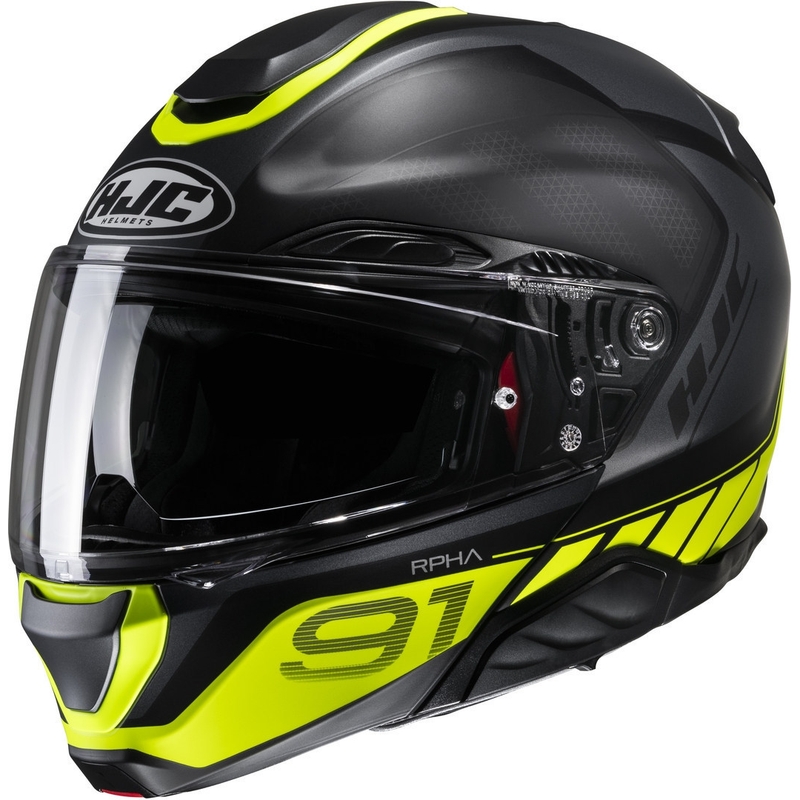HJC RPHA 91 Rafino MC3HSF musta-fluo-keltainen moottoripyöräilykypärä