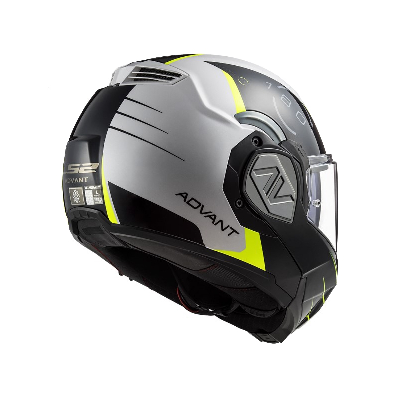Flip-up moottoripyöräilykypärä LS2 FF906 Advant Codex 06 musta-valkoinen-fluo-keltainen