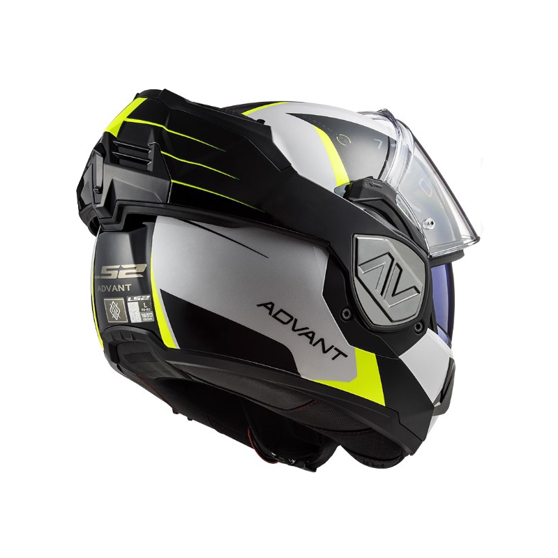 Flip-up moottoripyöräilykypärä LS2 FF906 Advant Codex 06 musta-valkoinen-fluo-keltainen