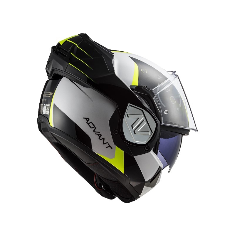 Flip-up moottoripyöräilykypärä LS2 FF906 Advant Codex 06 musta-valkoinen-fluo-keltainen