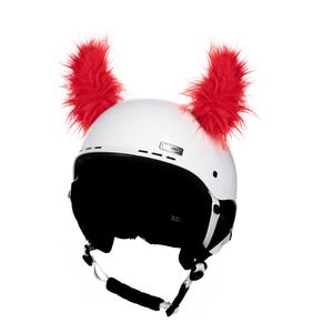 Kypärä korvat sarvet punainen karvainen