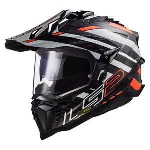 Enduro kypärä LS2 MX701 Explorer C Edge 06 musta-harmaa-fluo-oranssi