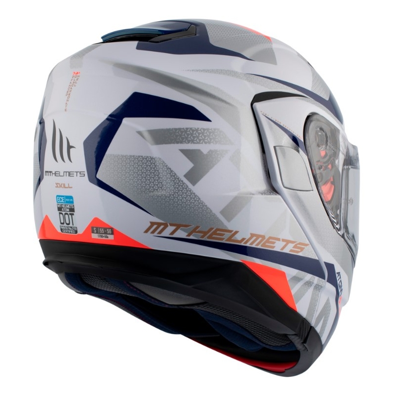 Vyklápěcí přilba na motorku MT Atom SV Skill A0 bílo-modrá výprodej
