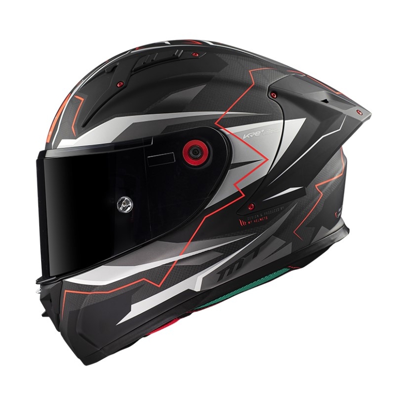 Integrální přilba na motorku MT KRE+ Carbon Kraker C5 červeno-šedo-červená