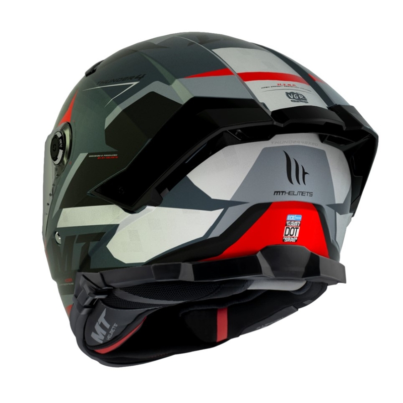 Integrální přilba na motorku MT Thunder 4 SV Exeo černo-šedo-červená