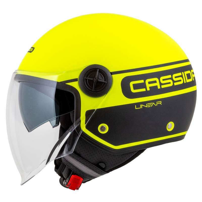 Cassida Handy Plus Linear fluo-kelta-musta avoin moottoripyöräilykypärä