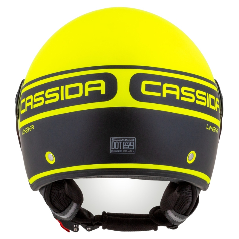 Cassida Handy Plus Linear fluo-kelta-musta avoin moottoripyöräilykypärä