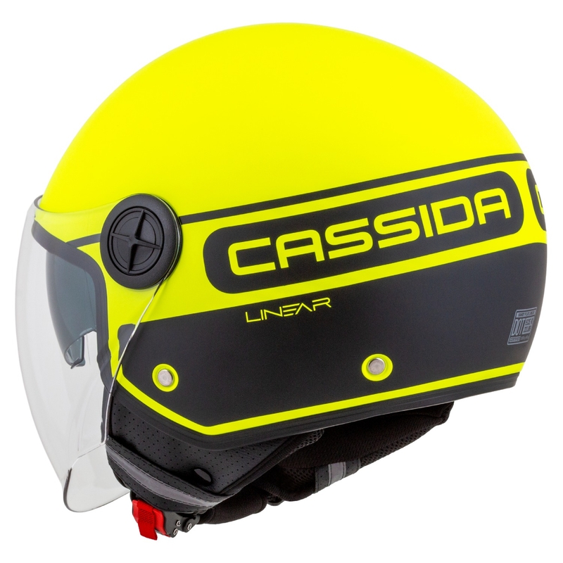 Cassida Handy Plus Linear fluo-kelta-musta avoin moottoripyöräilykypärä