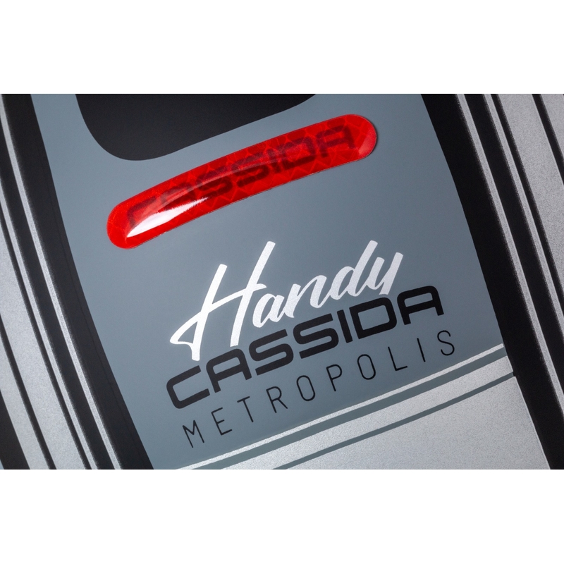 Cassida Handy Metropolis Vision avokypärä moottoripyörään, musta-heijastava harmaa