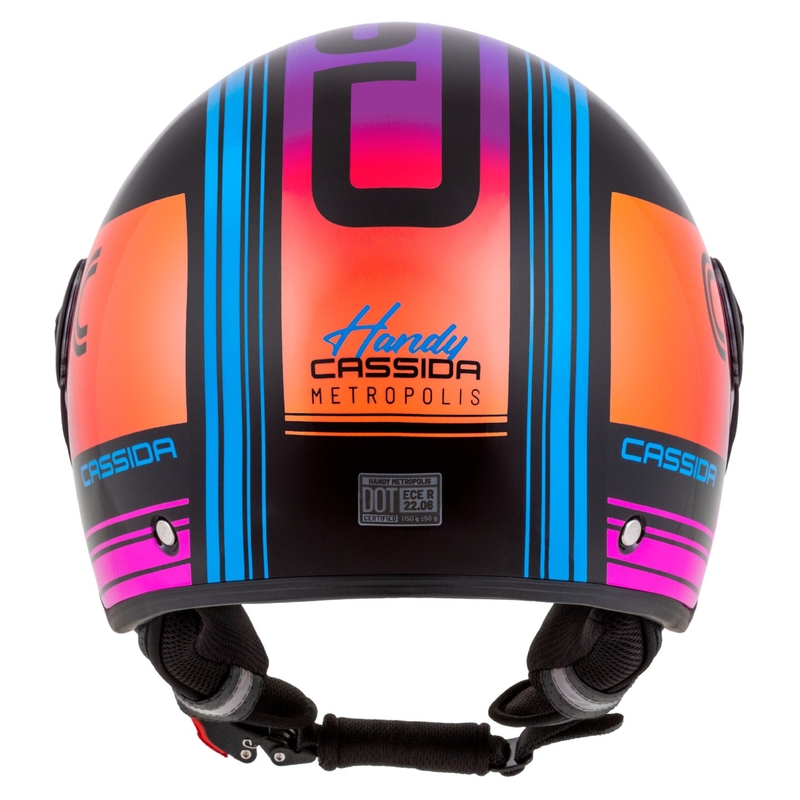 Cassida Handy Metropolis musta-turkoosi kaltevuus avoin moottoripyöräilykypärä