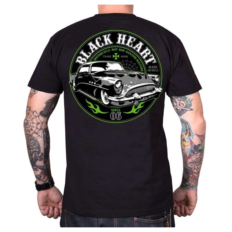 Miesten T-paita Black Heart Monster musta musta