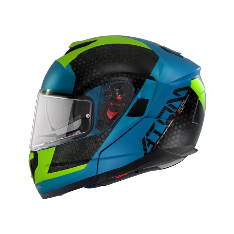 Vyklápěcí přilba na motorku MT Atom SV Adventure A7 černo-zeleno-modrá