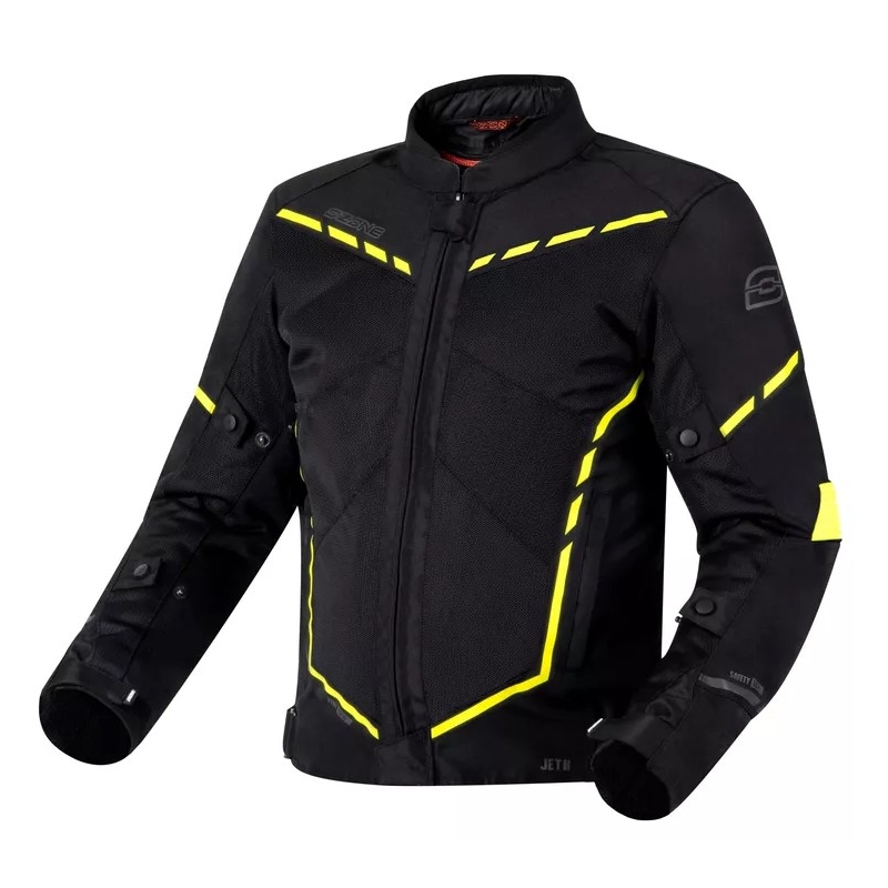 Moto-takki Ozone Jet II musta-fluokokeltainen alennusmyynti