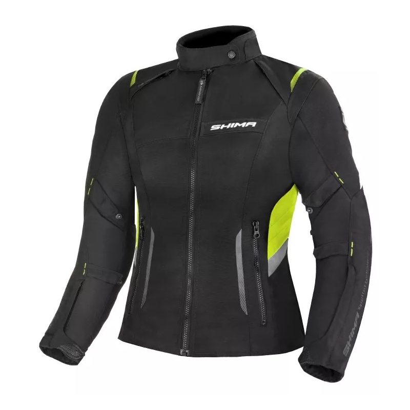 Dámská bunda na motorku Shima Rush černo-fluo žlutá výprodej
