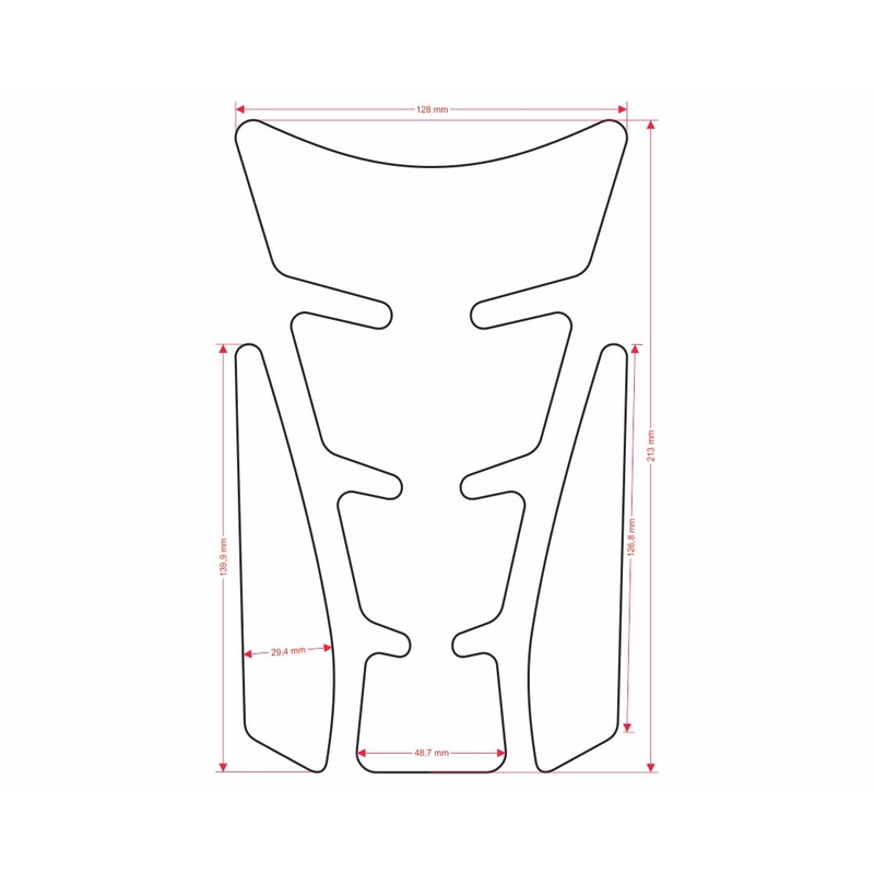 Polttoainesäiliön kansi - säiliötyyny Tulosta Wings punainen sivuosalla varustettuna
