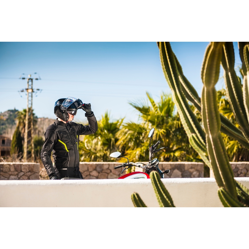 Rebelhorn Borg musta-tummanharmaa-fluo-keltainen moottoripyörätakki