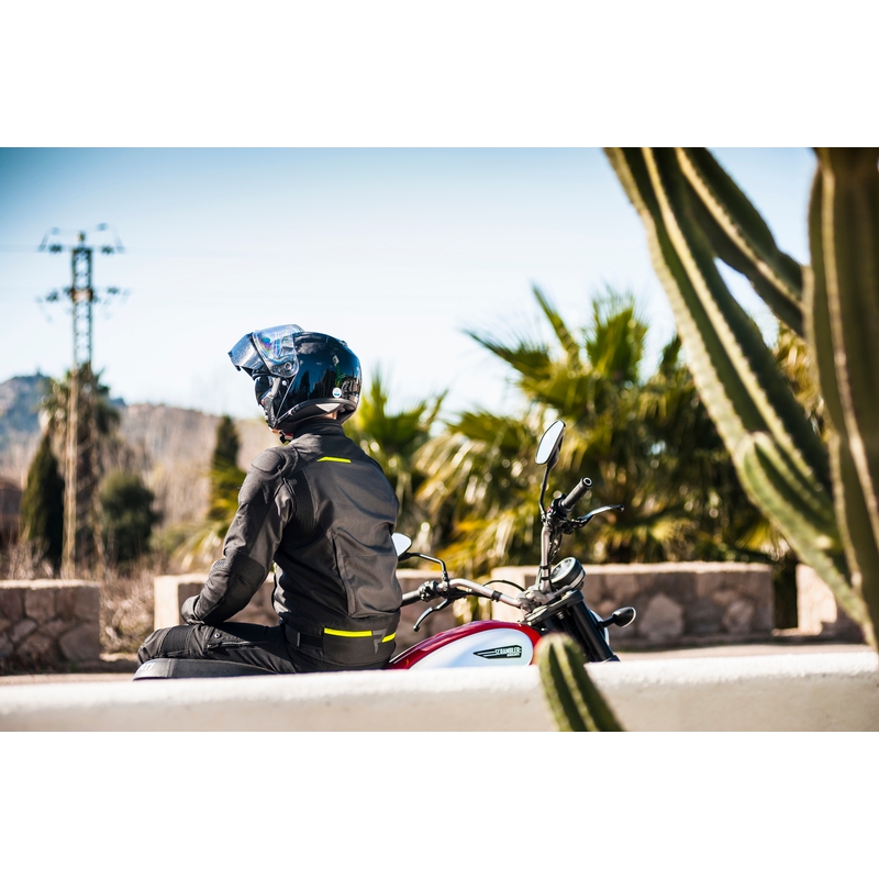 Rebelhorn Borg musta-tummanharmaa-fluo-keltainen moottoripyörätakki