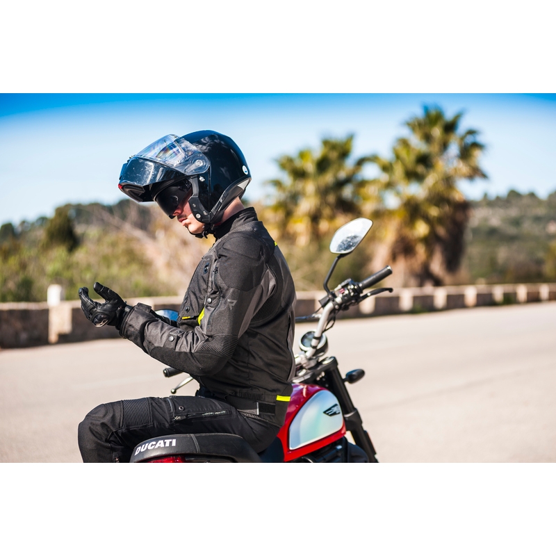 Rebelhorn Borg musta-tummanharmaa-fluo-keltainen moottoripyörätakki