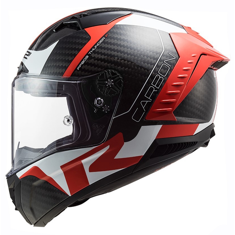 LS2 FF805 Thunder C Racing1 musta-valko-punainen integroitu moottoripyöräilykypärä