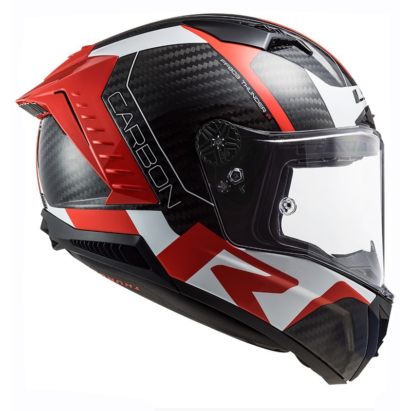 LS2 FF805 Thunder C Racing1 musta-valko-punainen integroitu moottoripyöräilykypärä