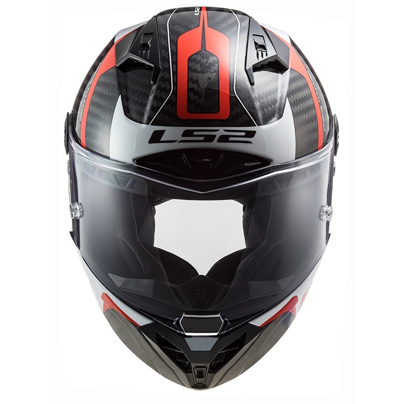 LS2 FF805 Thunder C Racing1 musta-valko-punainen integroitu moottoripyöräilykypärä