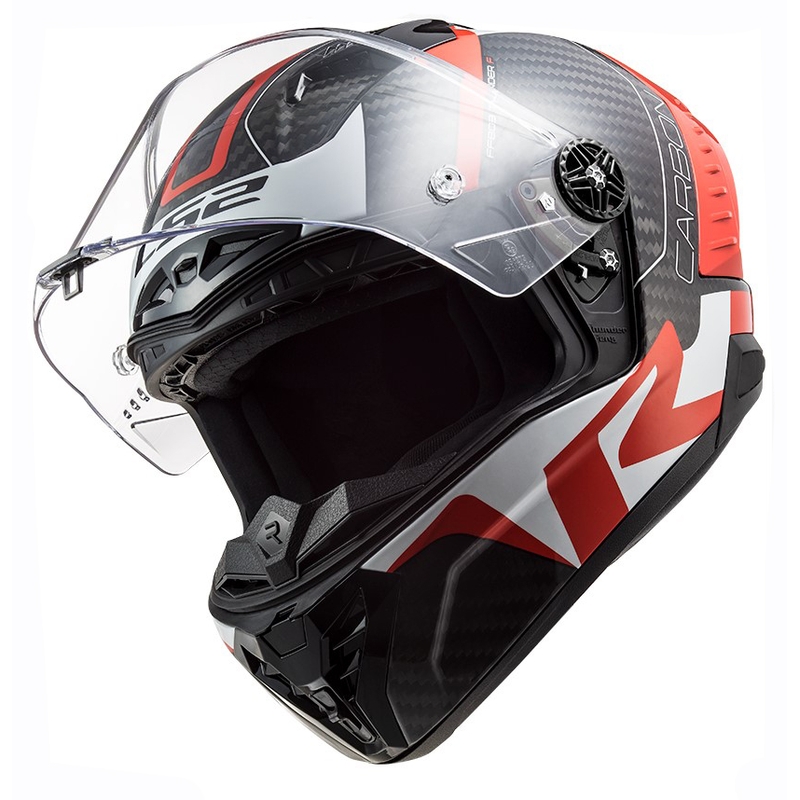 LS2 FF805 Thunder C Racing1 musta-valko-punainen integroitu moottoripyöräilykypärä