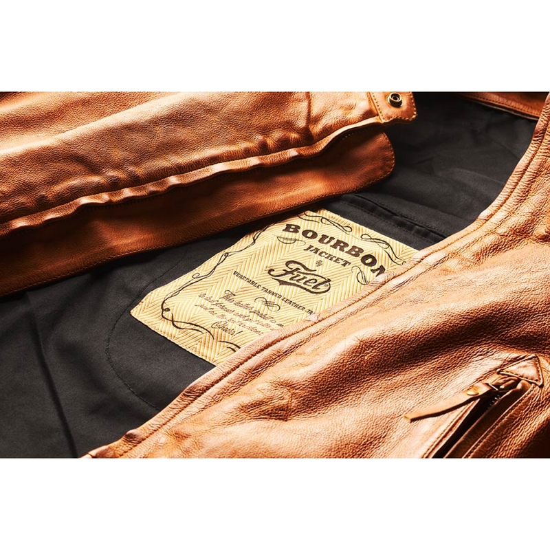 Fuel Bourbon Brown Nahka Moottoripyöräily takki alennusmyynti