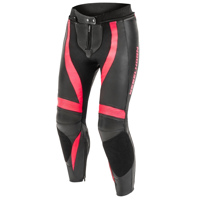 Naisten Rebelhorn Rebel Musta-Fluo Pink Moottoripyöräilyhousut