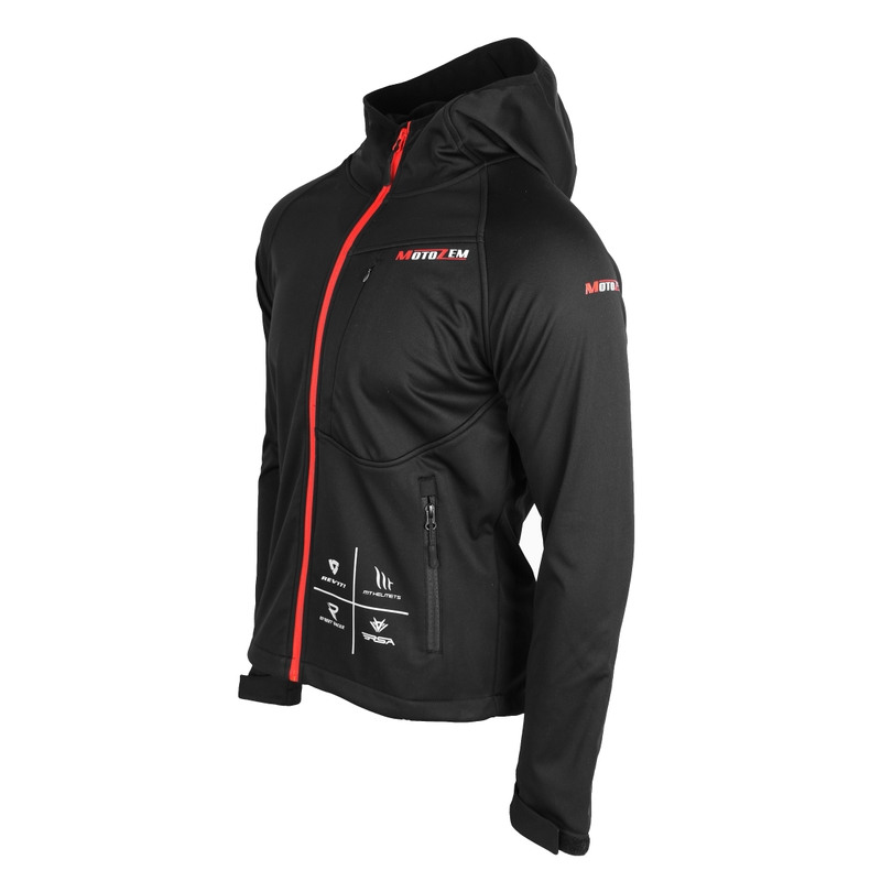 Softshell-takki MotoZem Racing Team musta-punainen