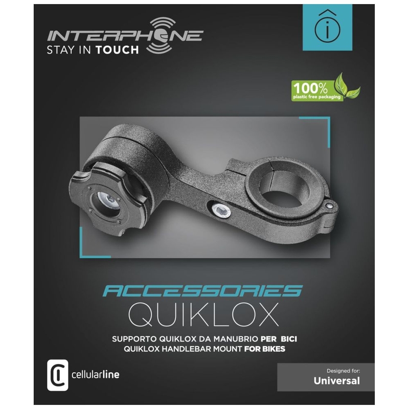 Interphone Quiklox ohjaustankokiinnike musta