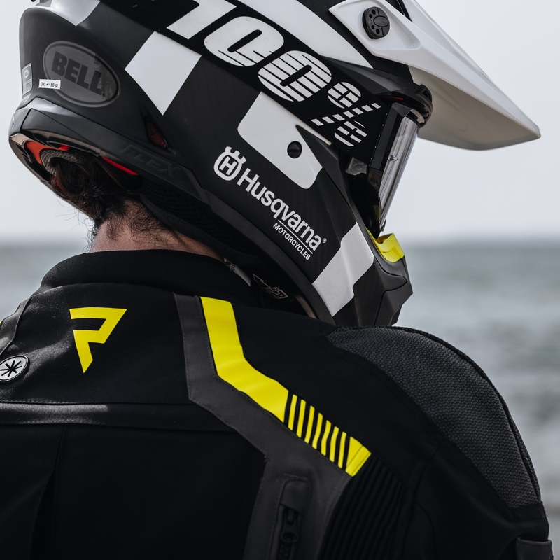Rebelhorn Patrol musta-harmaa-fluo-keltainen moottoripyörä takki