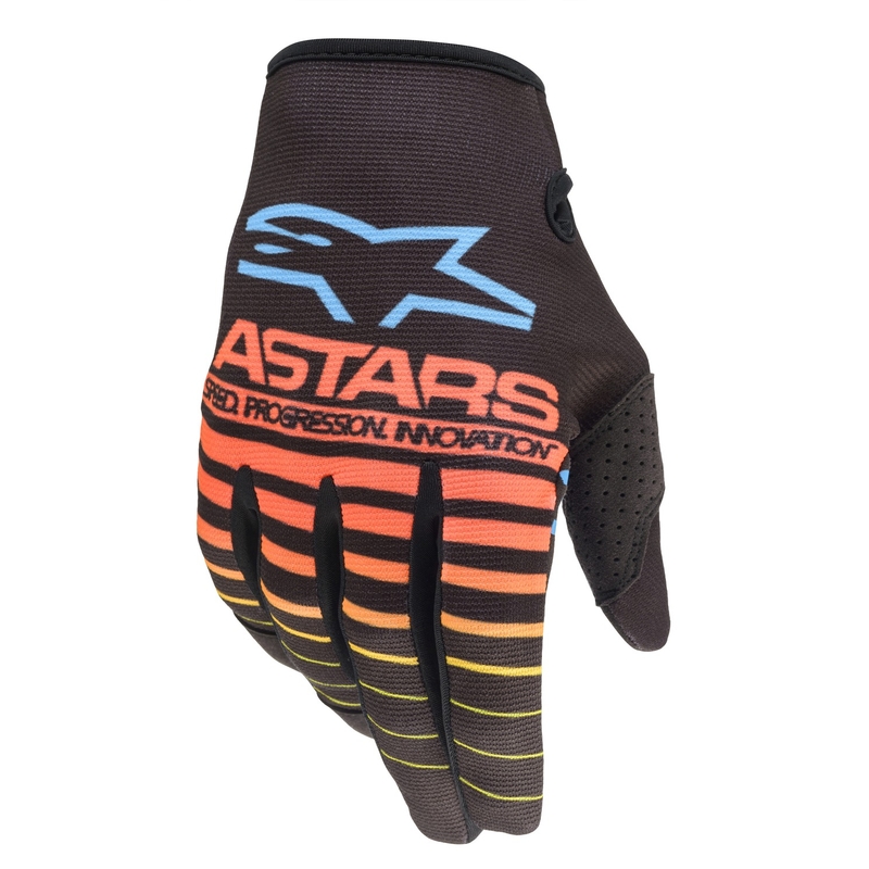 Dětské motokrosové rukavice Alpinestars Radar černo-oranžovo-fluo žluté