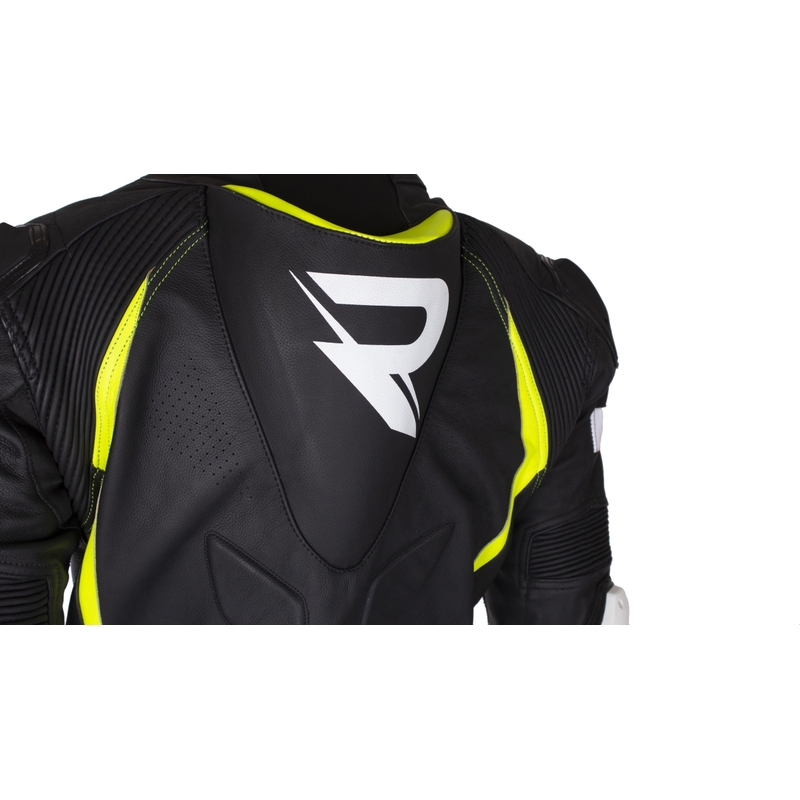 Street Racer Fast Track 2 Musta-valkoinen-keltainen moottoripyöräilyhaalari alennusmyynti