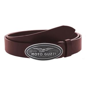 Moto Guzzi ruskea nahkavyö, jossa on solki