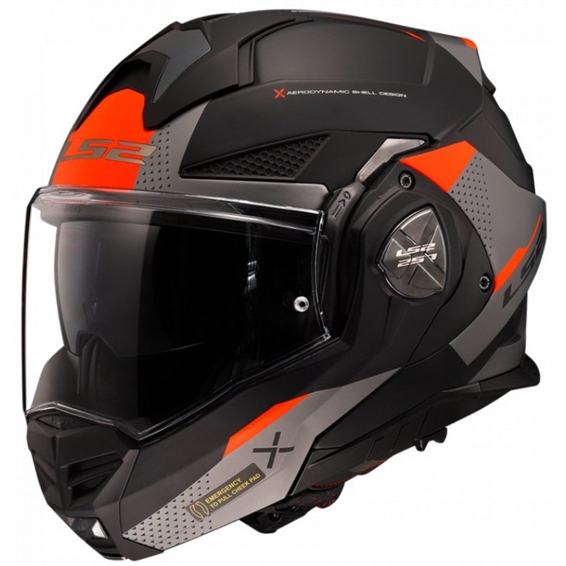 Avattava moottoripyöräkypärä LS2 FF901 Advant X Oblivion musta-punainen-titaani