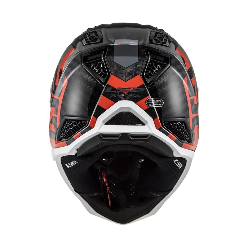 Motocross kypärä LS2 MX703 C X-Force Barrier H-V musta-harmaa-punainen-keltainen