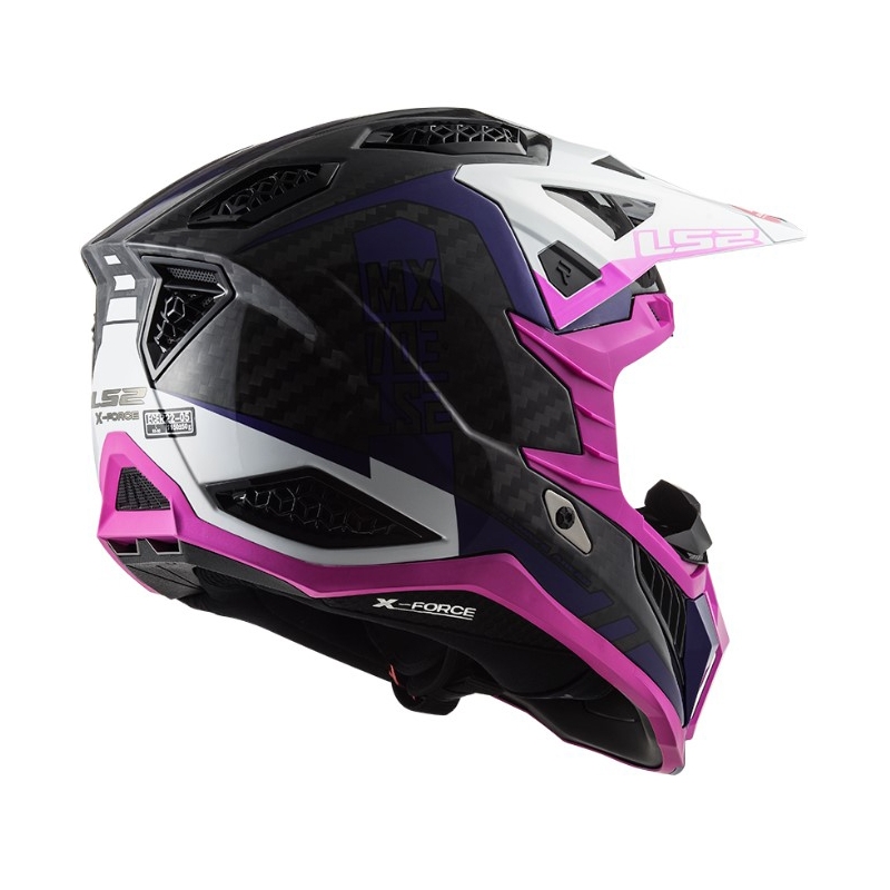 Motocross kypärä LS2 MX703 C X-Force Victory musta-valkoinen-violetti-pinkki