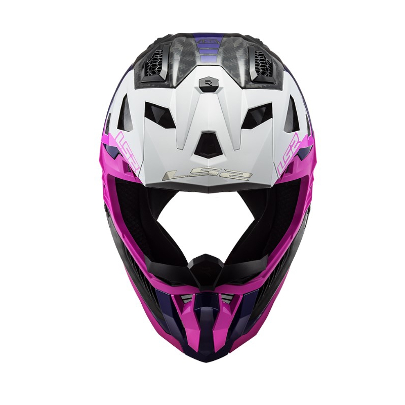 Motocross kypärä LS2 MX703 C X-Force Victory musta-valkoinen-violetti-pinkki
