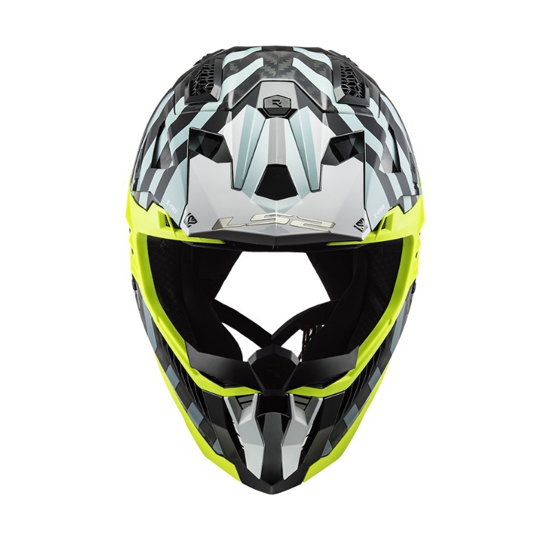 Motocross kypärä LS2 MX703 C X-Force Barrier musta-sininen-fluokokeltainen