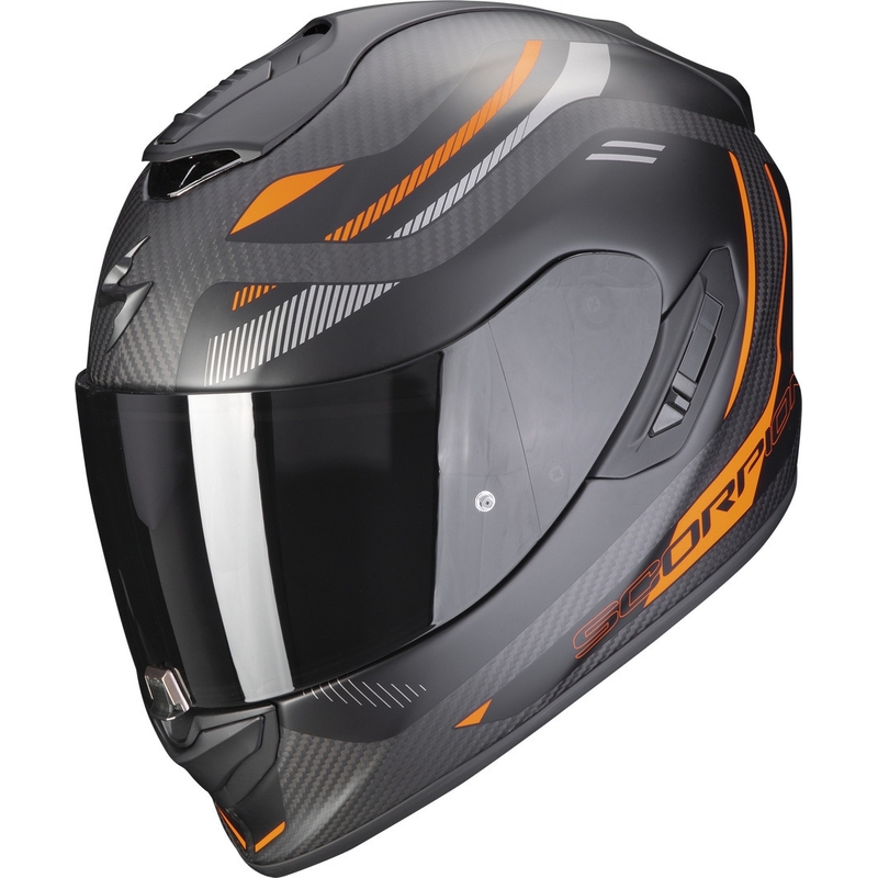 Integrální přilba na motorku Scorpion EXO-1400 EVO Carbon Air Kydra černo-oranžová