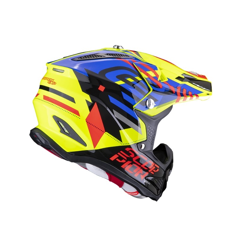 Motocross kypärä Scorpion VX-22 Air Neox musta-punainen-sininen-fluo keltainen