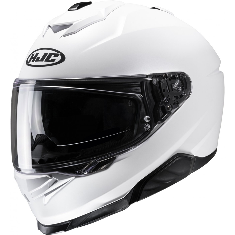 Integraalinen moottoripyöräilykypärä HJC i71 Solid Semi Flat Pearl Valkoinen valkoinen
