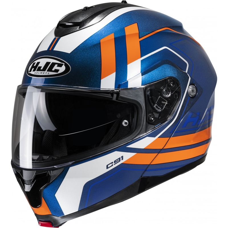 Vyklápěcí přilba na motorku HJC C91 Octo MC27 modro-oranžovo-bílá